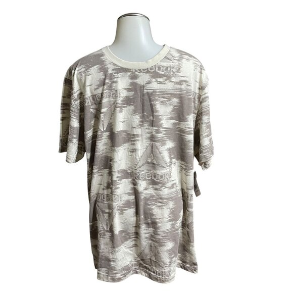adidas Other - Reebok Mens Classic Graphic T-Shirt Beige/Gray L Cotton Blend